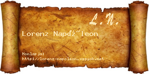 Lorenz Napóleon névjegykártya